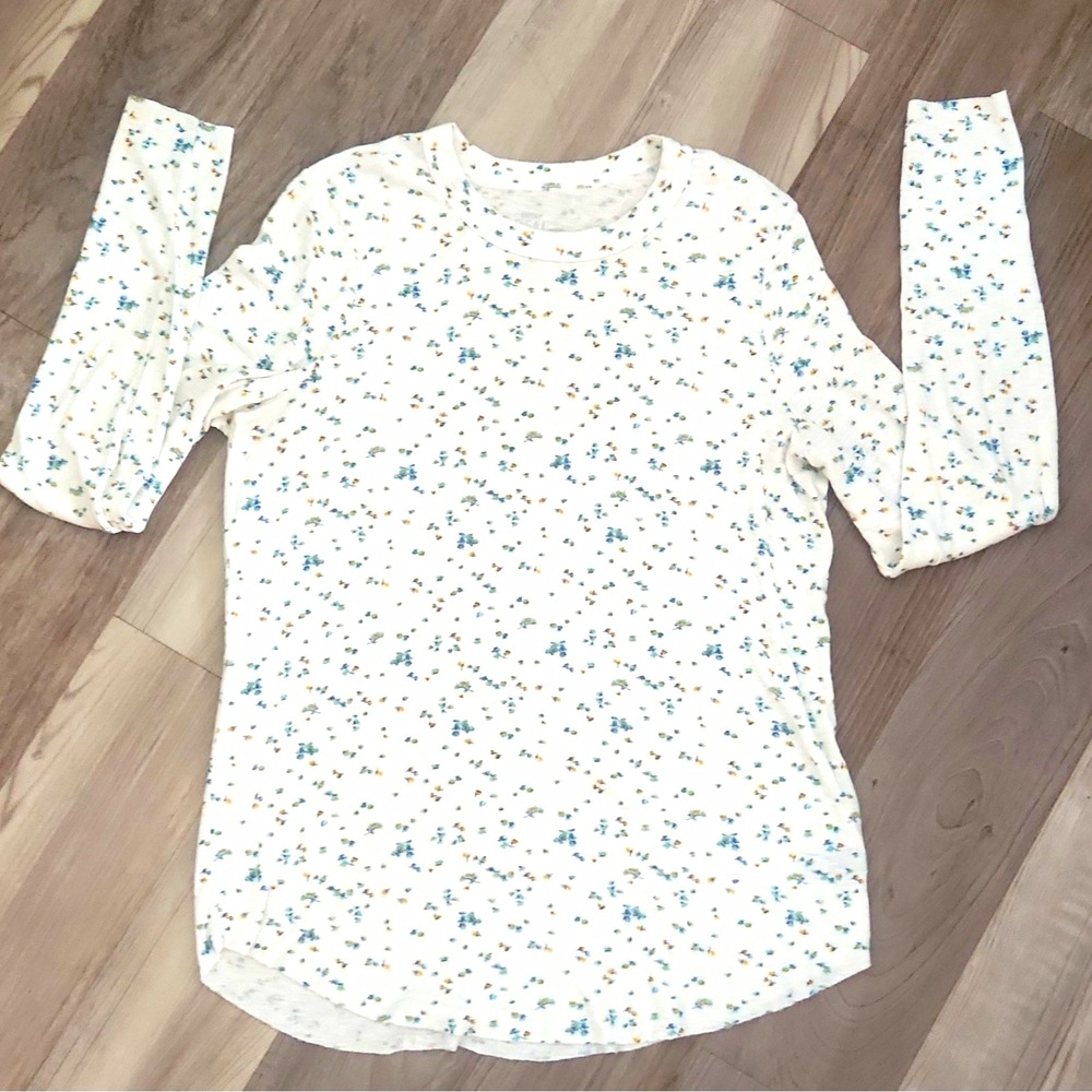 Aerie Real Soft Women's Floral Long Sleeve T-Shirt Size M Cozy Cottage core